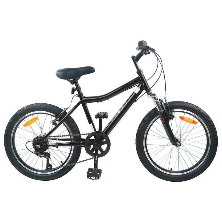 Børnecykel 20 tommer 6-Speed til børn i alderen 6-11 år Sort
