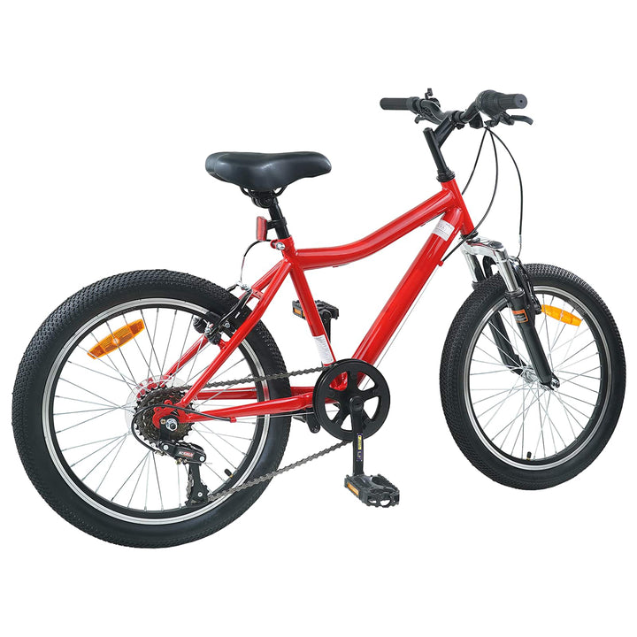 Børnecykel 20 tommer 6-Speed til børn i alderen 6-11 år Rød