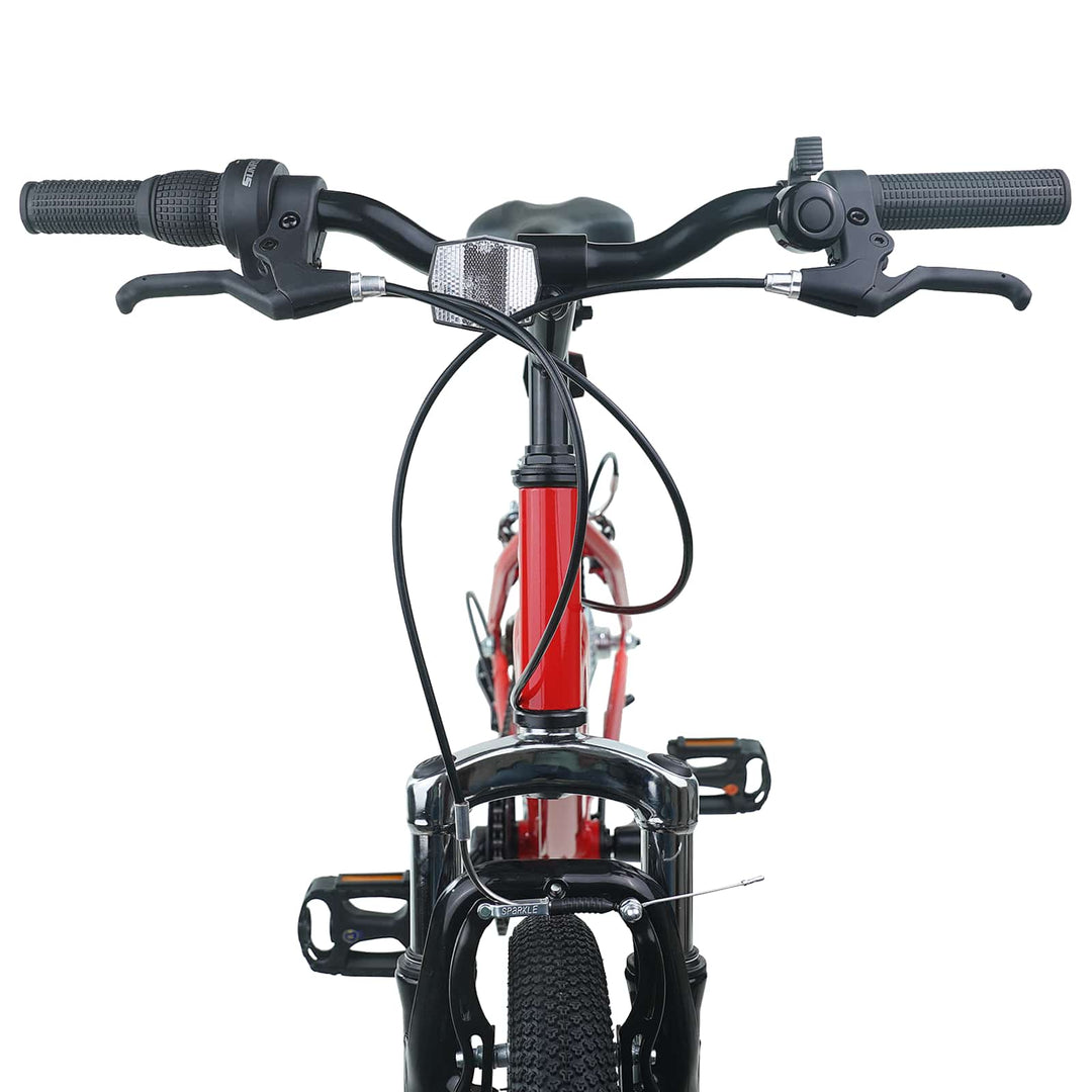Børnecykel 24 tommer 6-Speed til 8-12 år Rød