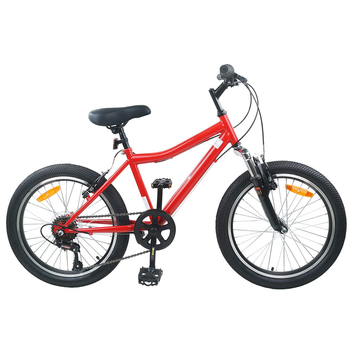 Børnecykel 24 tommer 6-Speed til 8-12 år Rød