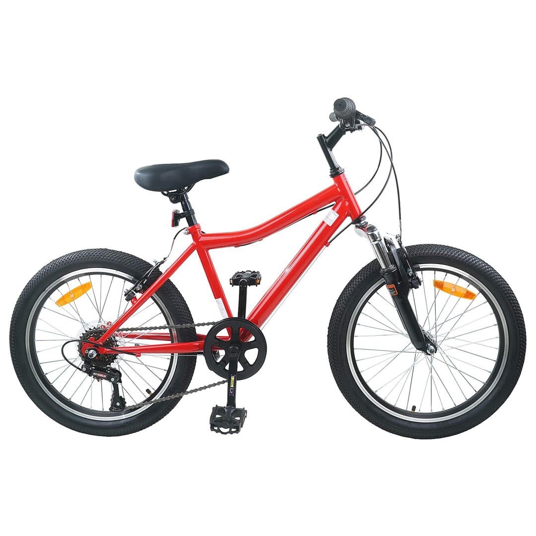 Børnecykel 24 tommer 6-Speed til 8-12 år Rød