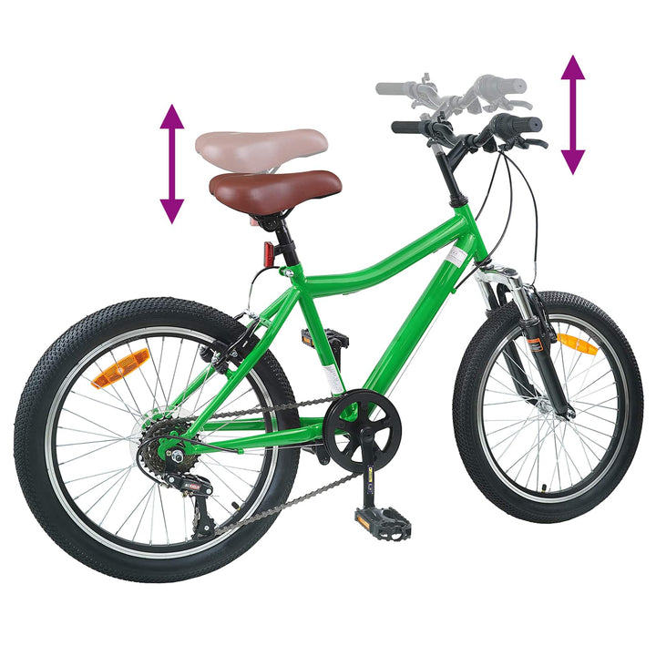 Børnecykel 24 tommer 6-Speed til 8-12 år Grøn