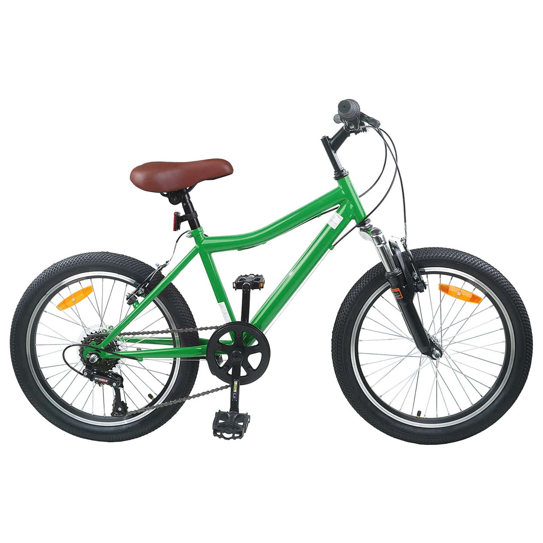 Børnecykel 24 tommer 6-hastighed til 8-12 år Grøn