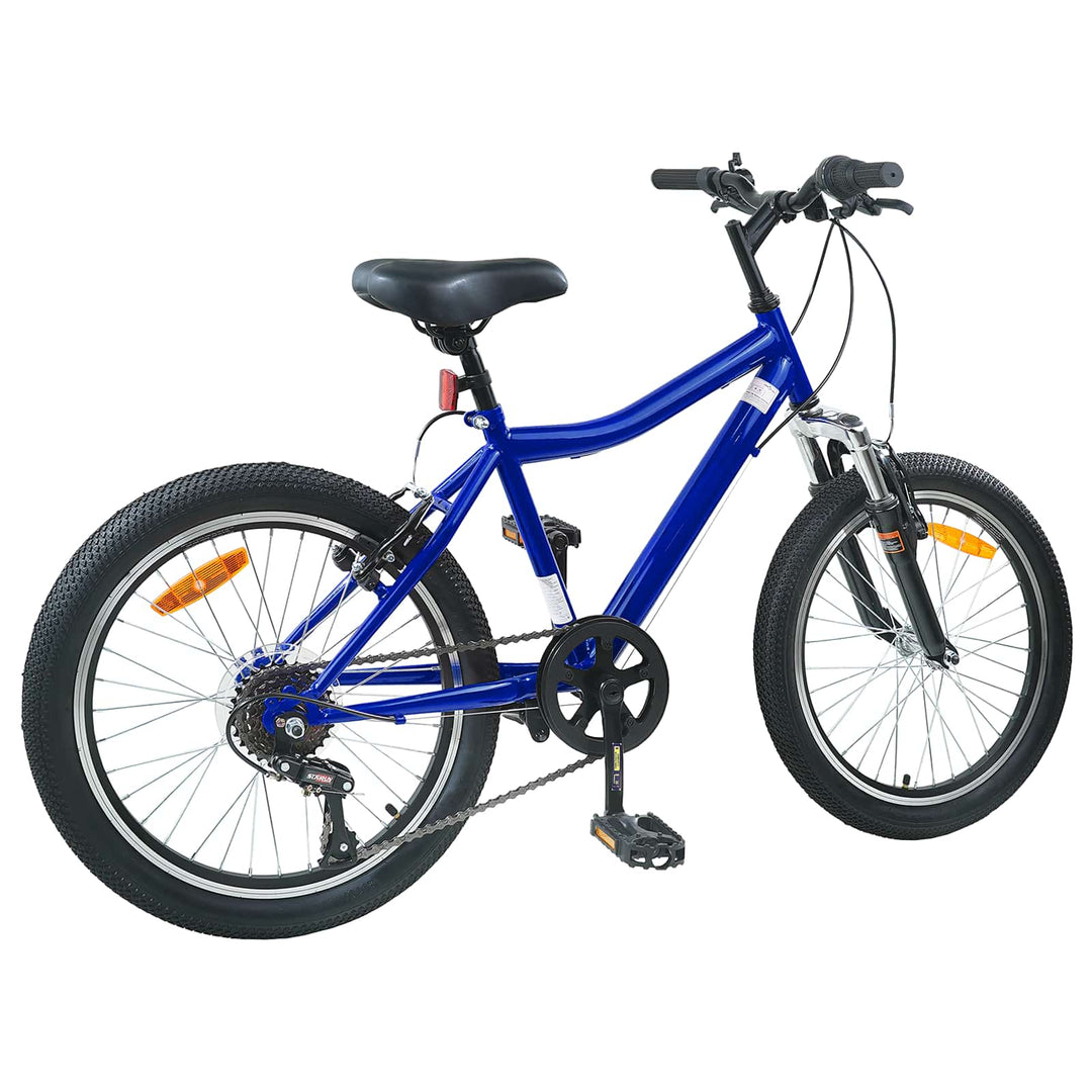 Børnecykel 24 tommer 6-Speed til 8-12 år Mørk blå