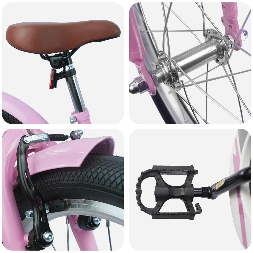 Børnecykel 20 tommer til børn i alderen 6-11 år Lys pink