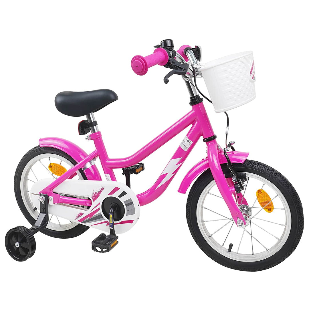 Børnecykel 16 tommer til 4-6 år gamle Mørk pink