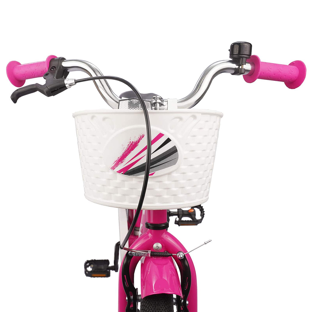Børnecykel 18 tommer til 5-7 år gammel Mørk pink