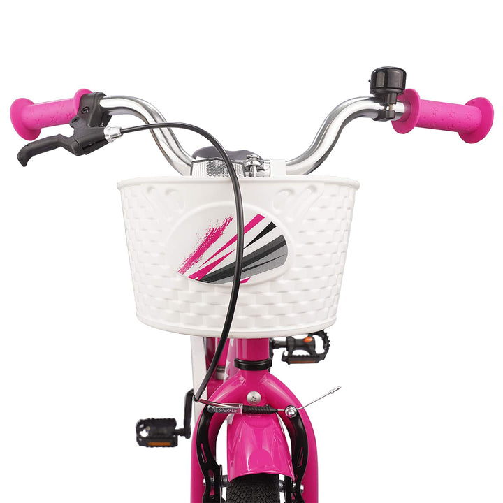 Børnecykel 18 tommer til 5-7 år gammel Mørk pink
