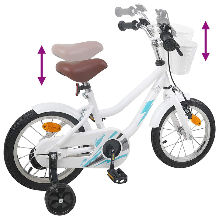 Børnecykel 14 tommer anbefalet til 3-5 år gammel Hvid