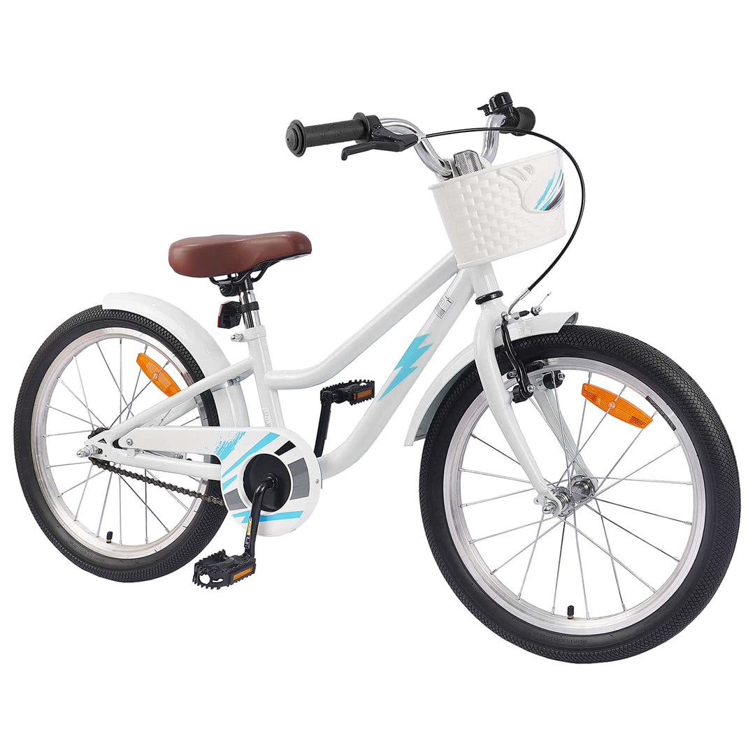 Børnecykel 18 tommer til 5-7 år gammel Hvid
