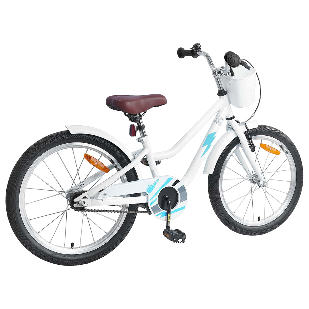 Børnecykel 18 tommer til 5-7 år gammel Hvid