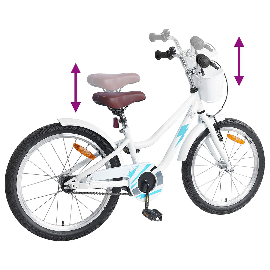 Børnecykel 20 tommer til børn i alderen 6-11 år Hvid