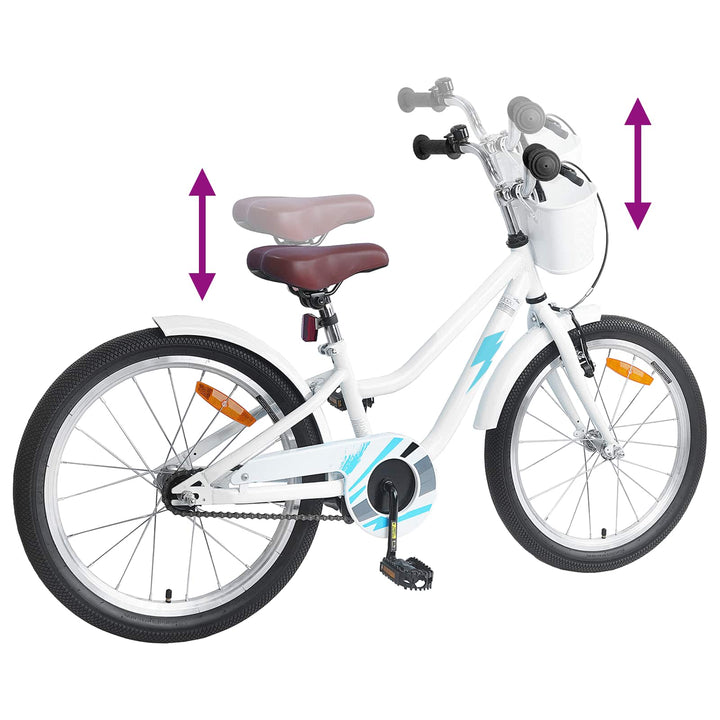 Børnecykel 20 tommer til børn i alderen 6-11 år Hvid