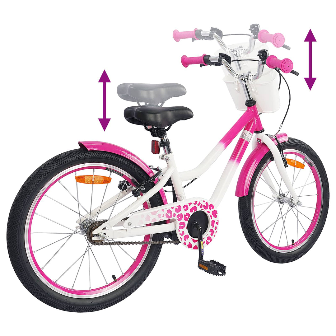 Børnecykel Med Trænehjul 18 tommer til 5-7 år gammel Lyserød