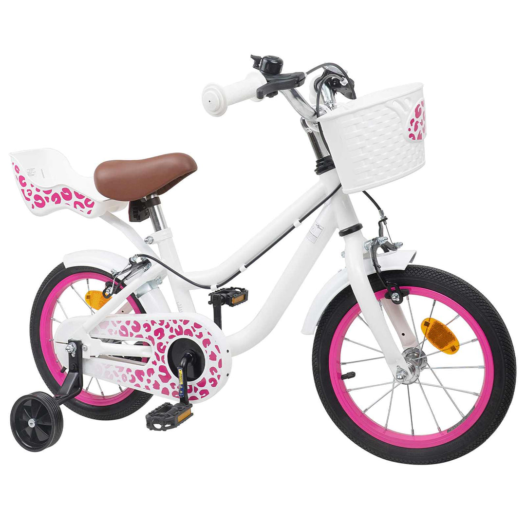 Børnecykel Med Trænehjul 16 tommer til 4-6 år gamle Hvid