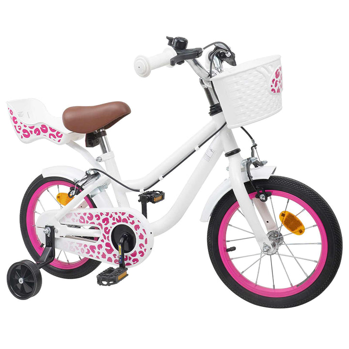 Børnecykel Med Trænehjul 16 tommer til 4-6 år gamle Hvid