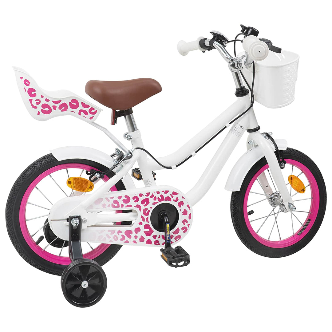 Børnecykel Med Trænehjul 16 tommer til 4-6 år gamle Hvid