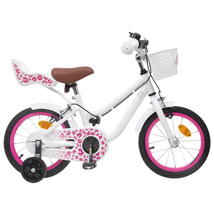 Børnecykel Med Trænehjul 16 tommer til 4-6 år gamle Hvid