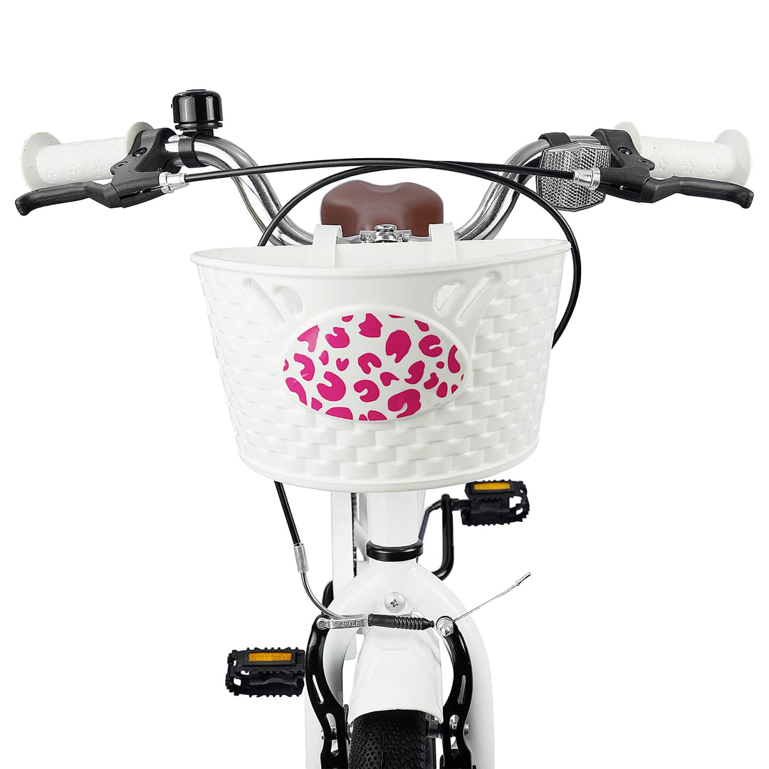 Børnecykel Med Trænehjul 18 tommer til 5-7 år gammel Hvid