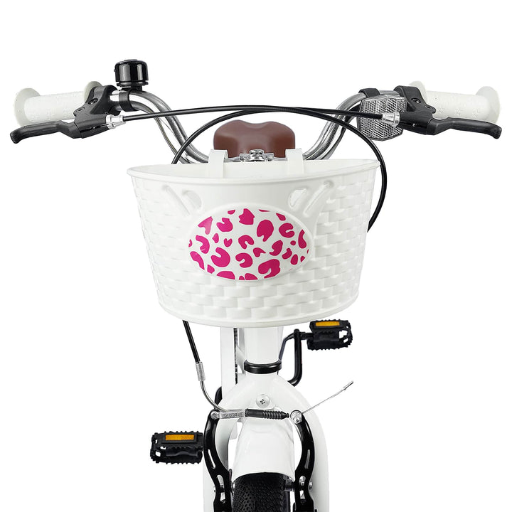 Børnecykel Med Trænehjul 18 tommer til 5-7 år gammel Hvid