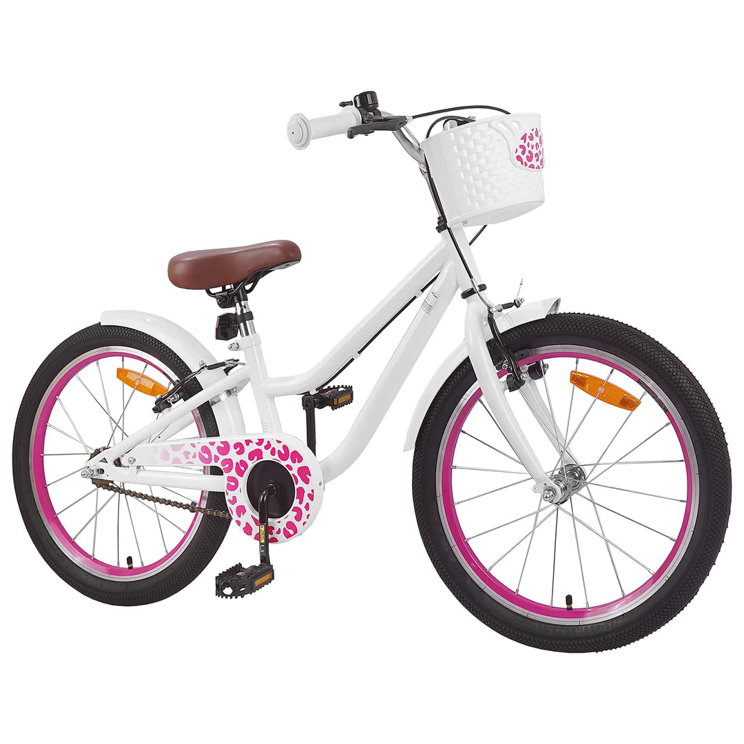 Børnecykel Med Trænehjul 18 tommer til 5-7 år gammel Hvid