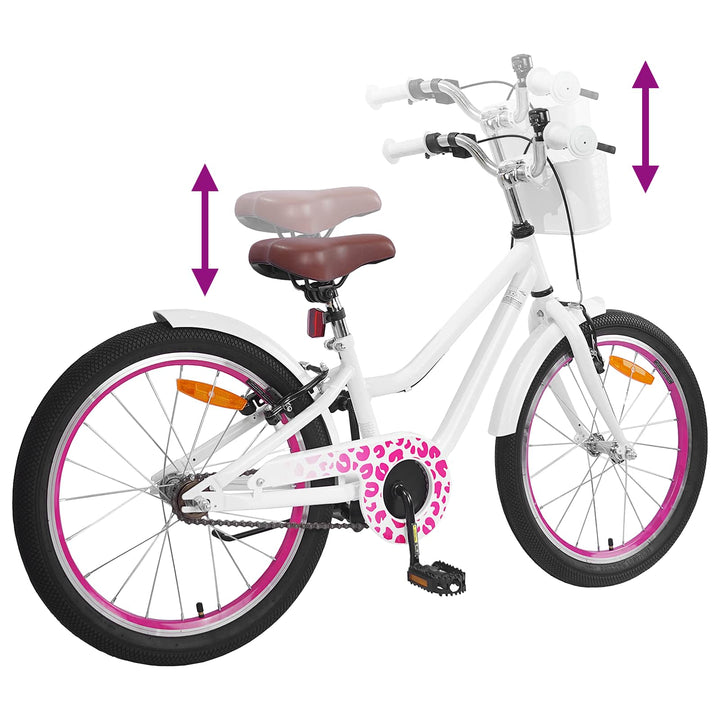 Børnecykel Med Trænehjul 18 tommer til 5-7 år gammel Hvid