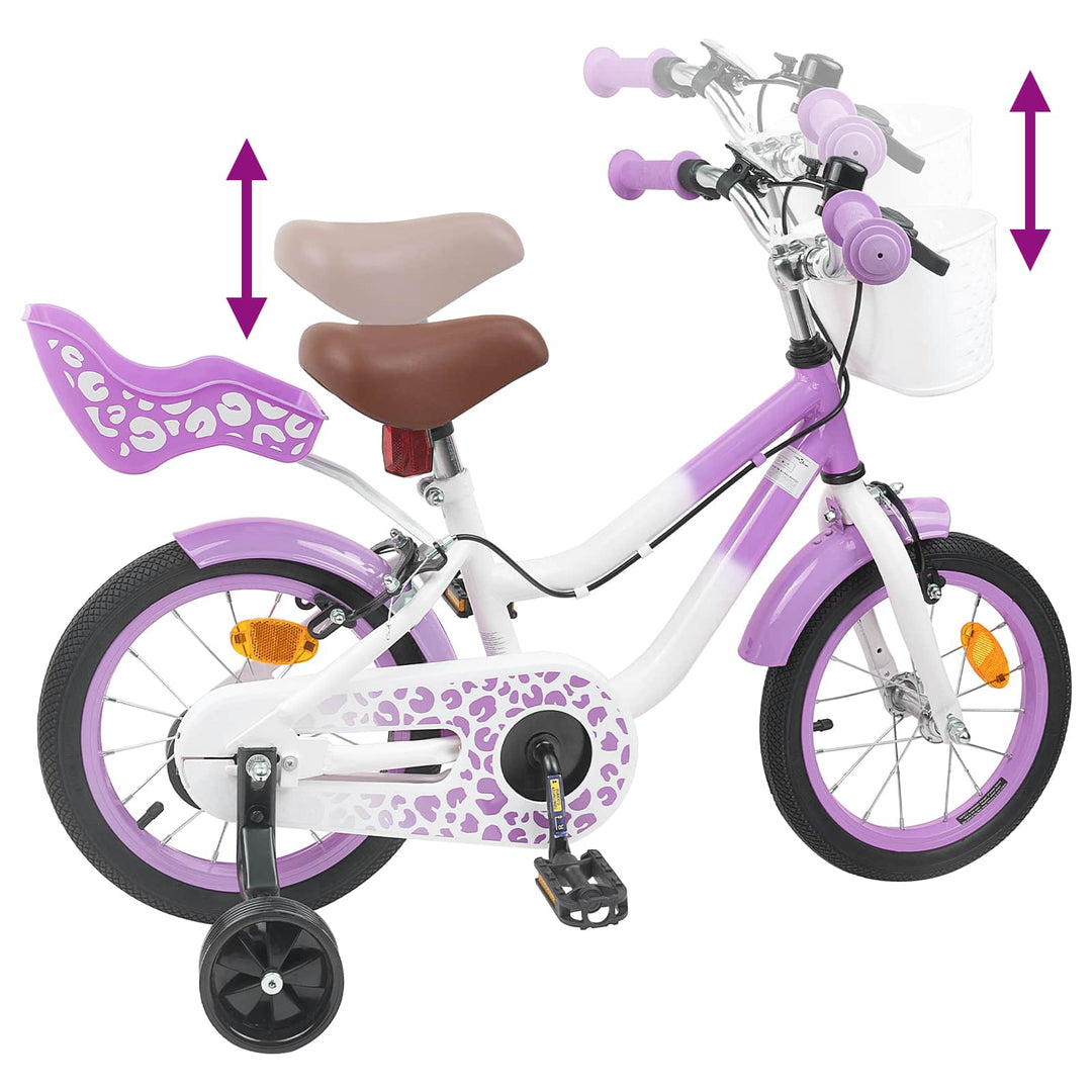 Børnecykel Med Trænehjul 12 tommer til 2-4 år gamle Lilla