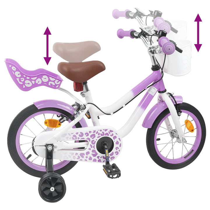 Børnecykel Med Trænehjul 12 tommer til 2-4 år gamle Lilla