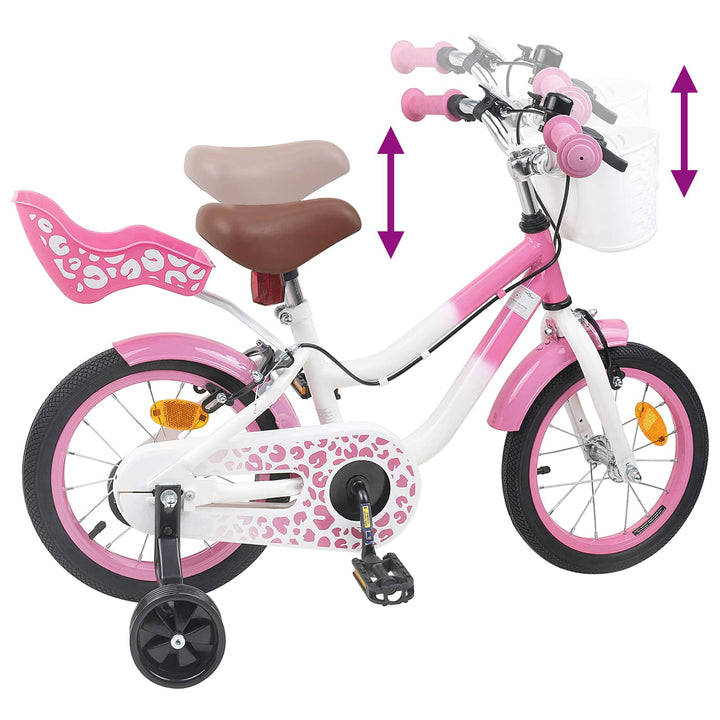 Børnecykel 14 tommer anbefalet til 3-5 år gammel Lys pink