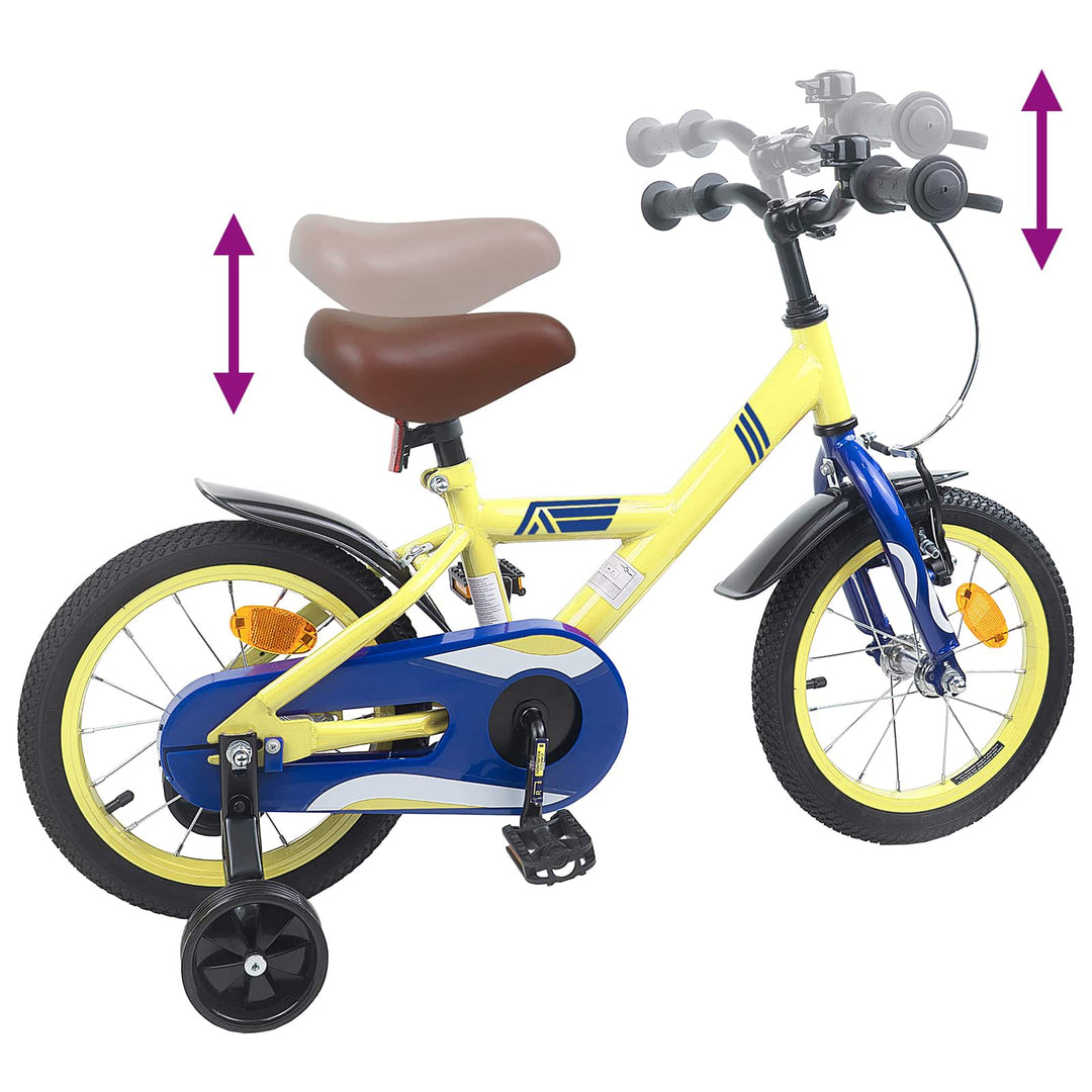 Børnecykel 14 tommer anbefalet til 3-5 år gammel Gul