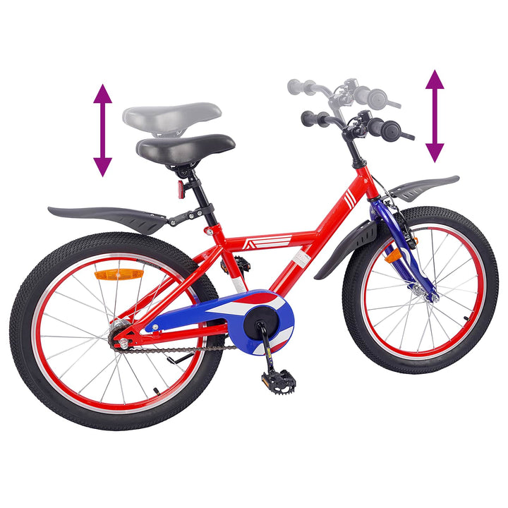 Børnecykel 18 tommer til 5-7 år gammel Rød