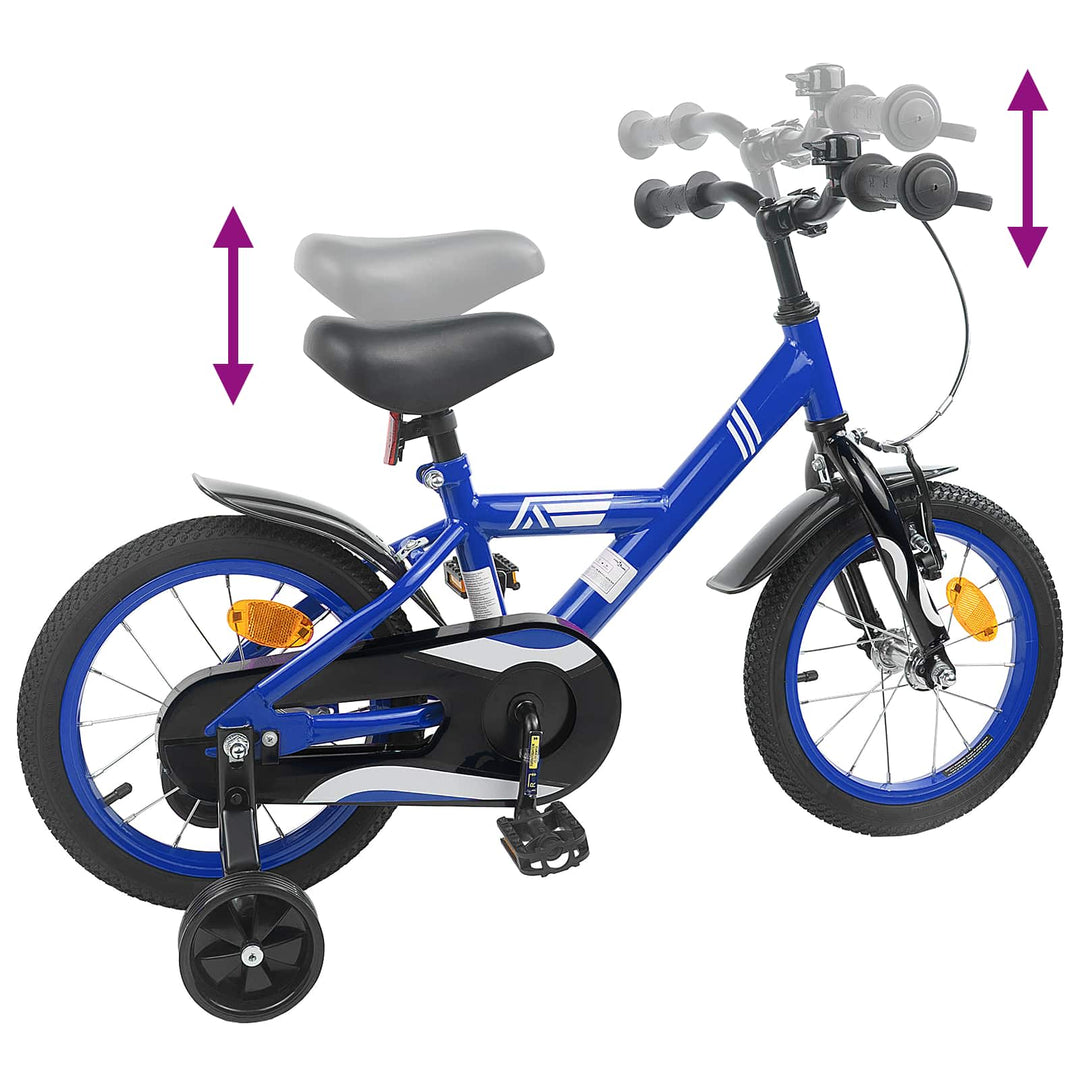Børnecykel 14 tommer anbefalet til 3-5 år gammel Mørk blå