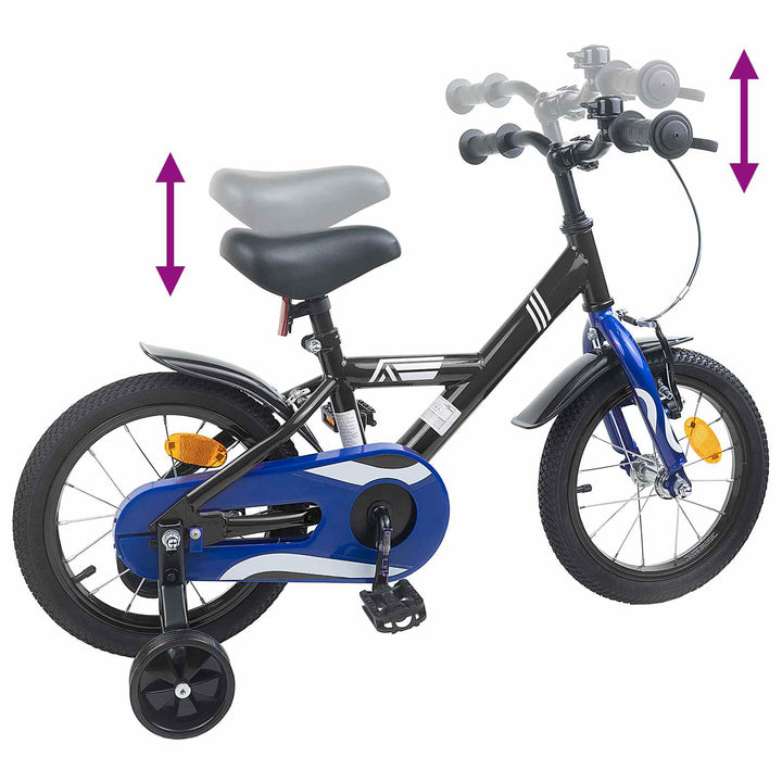Børnecykel 14 tommer anbefalet til 3-5 år gammel Sort