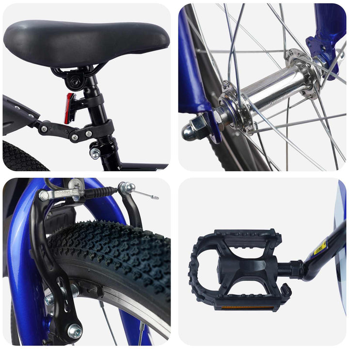 Børnecykel 20 tommer til børn i alderen 6-11 år Sort