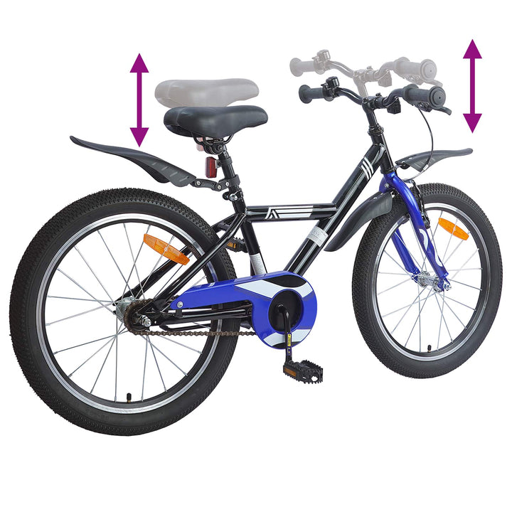 Børnecykel 20 tommer til børn i alderen 6-11 år Sort