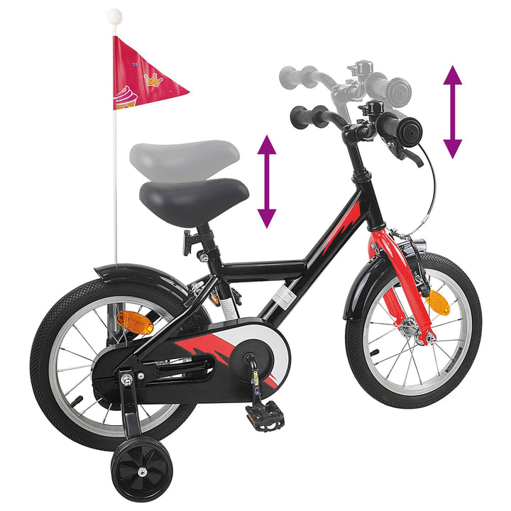 Børnecykel 12 tommer til 2-4 år gamle Sort