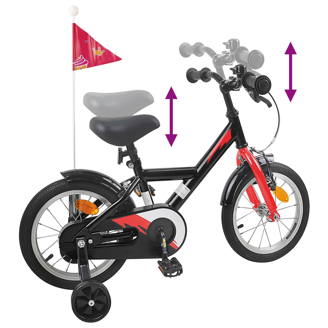Børnecykel 14 tommer anbefalet til 3-5 år gammel Sort