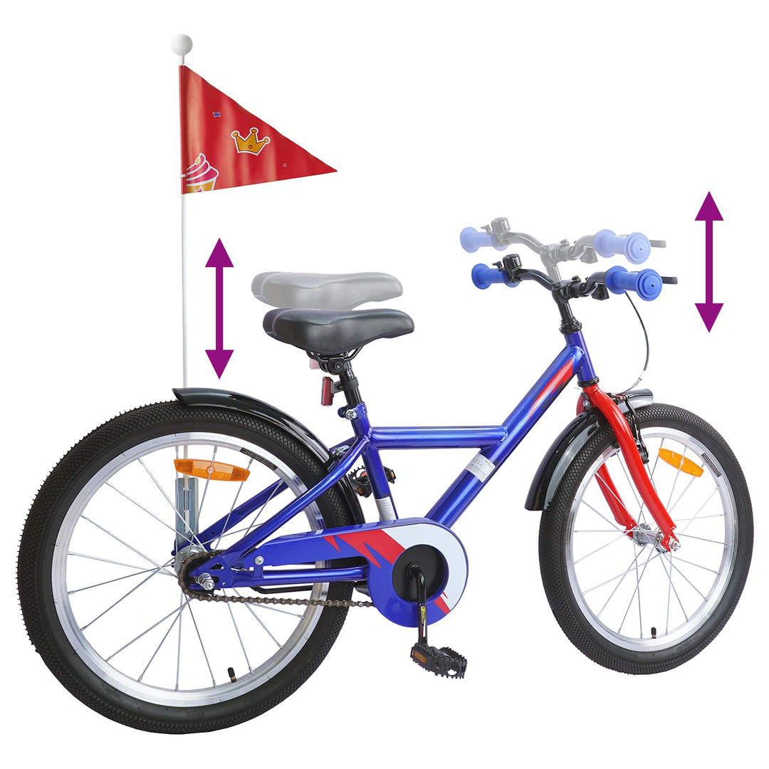 Børnecykel 18 tommer til 5-7 år gammel Mørk blå