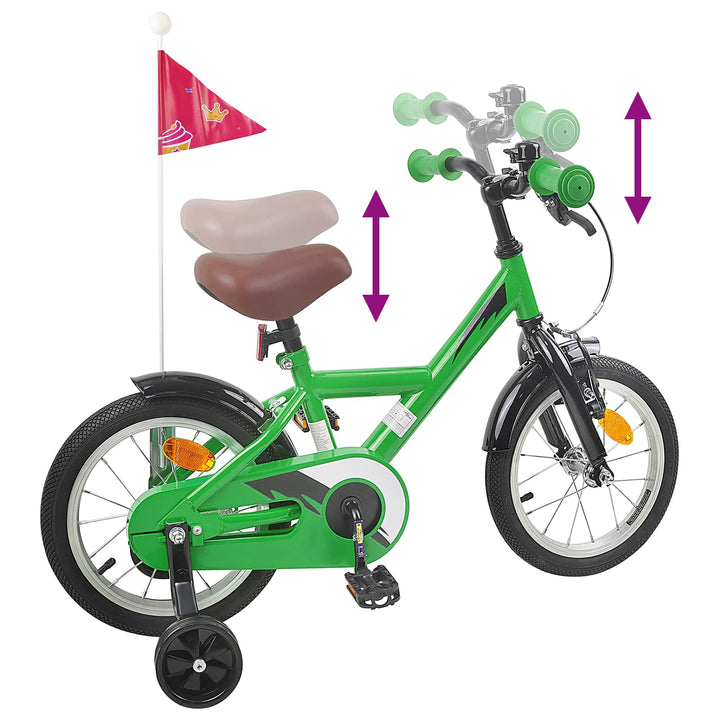 Børnecykel 16 tommer til 4-6 år gamle Grøn