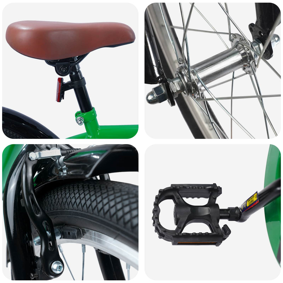Børnecykel 20 tommer til børn i alderen 6-11 år Grøn