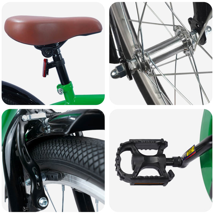 Børnecykel 20 tommer til børn i alderen 6-11 år Grøn