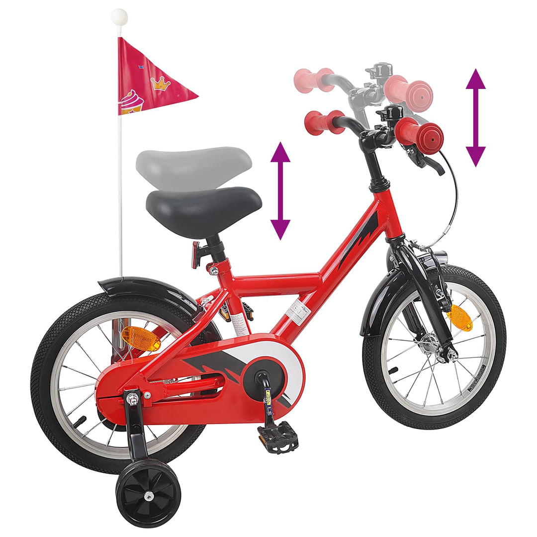 Børnecykel 16 tommer til 4-6 år gamle Rød