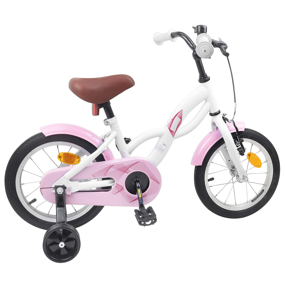 Børnecykel 14 tommer anbefalet til 3-5 år gammel Hvid