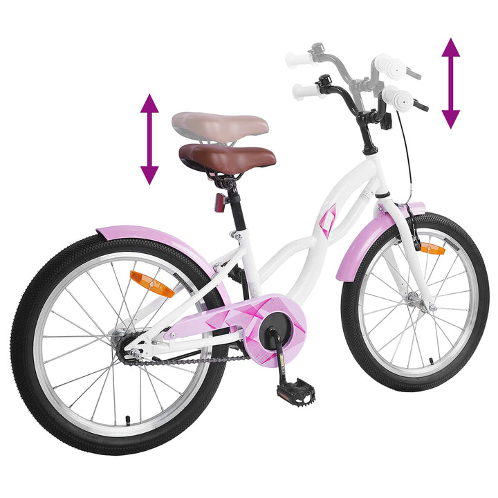 Børnecykel 20 tommer til børn i alderen 6-11 år Hvid
