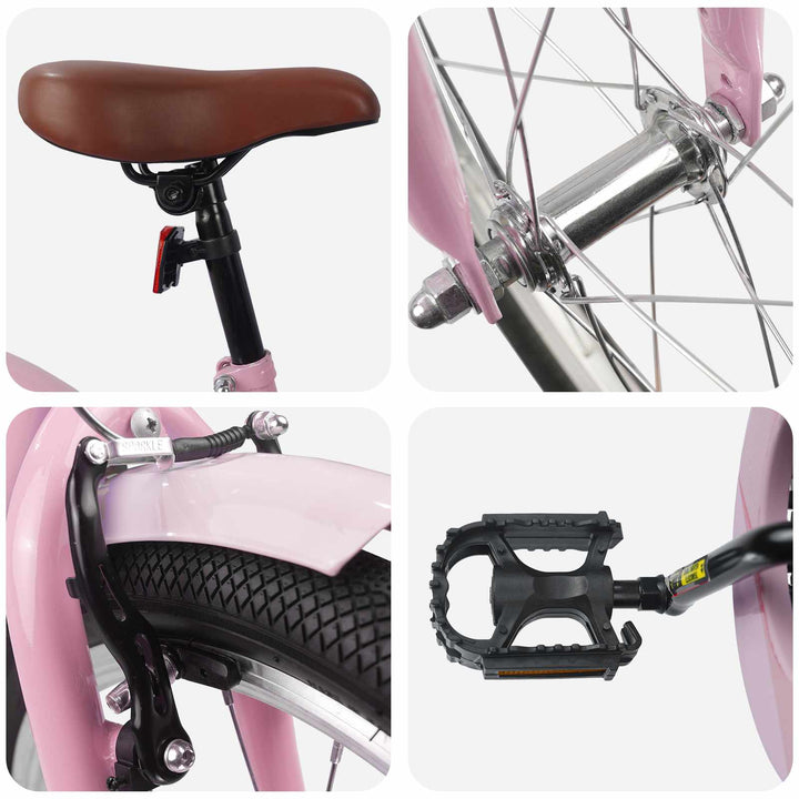 Børnecykel 20 tommer til børn i alderen 6-11 år Lys pink