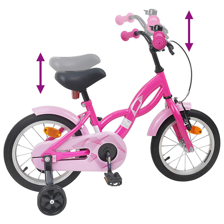 Børnecykel 12 tommer til 2-4 år gamle Mørk pink