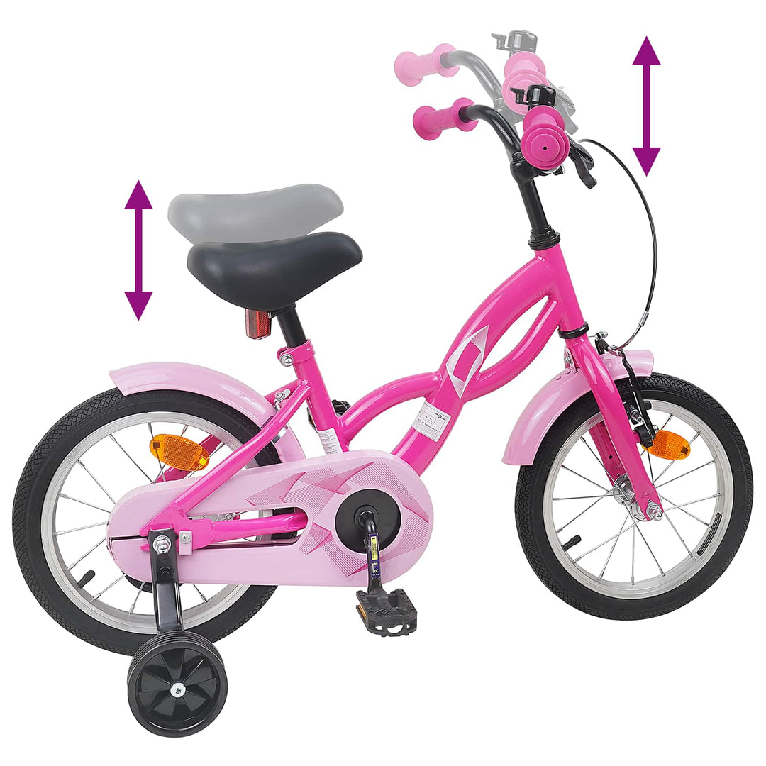 Børnecykel 16 tommer til 4-6 år gamle Mørk pink