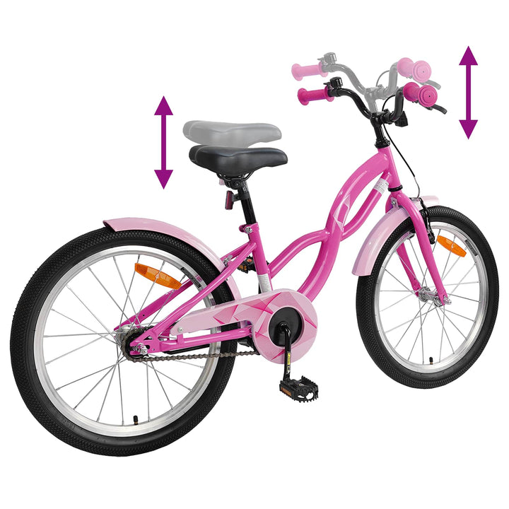 Børnecykel 20 tommer til børn i alderen 6-11 år Mørk pink