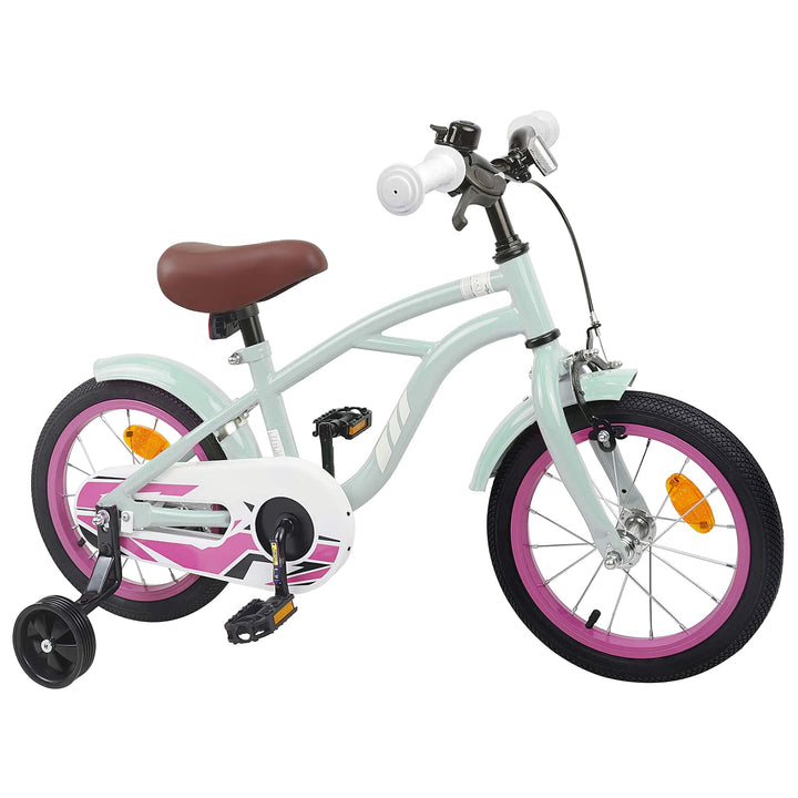 Børnecykel 14 tommer anbefalet til 3-5 år gammel Lys grøn