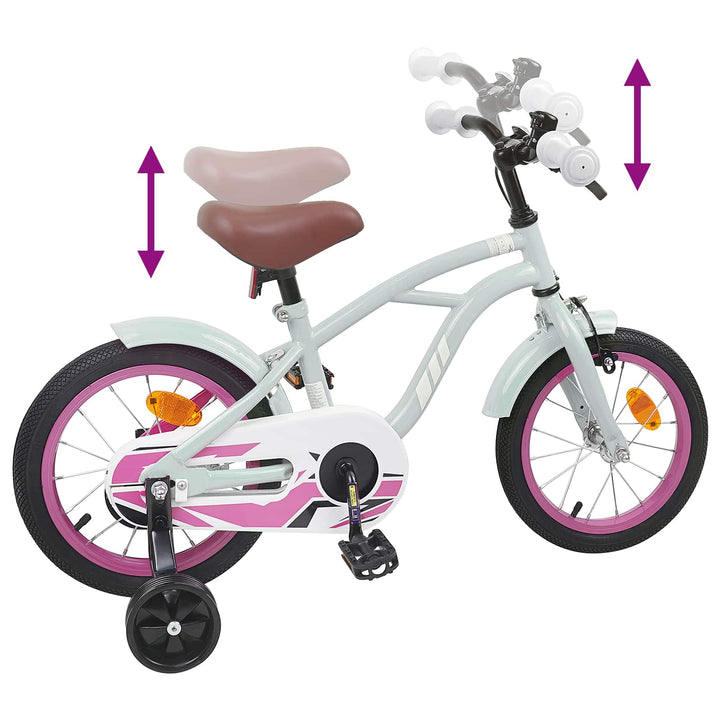 Børnecykel 14 tommer anbefalet til 3-5 år gammel Lys grøn